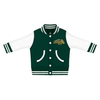 Creative Knitwear College Baby NCAA Officially Licensed Letterman Varsity Jacket - North Dakota State Logo - Hunter - 12 Months