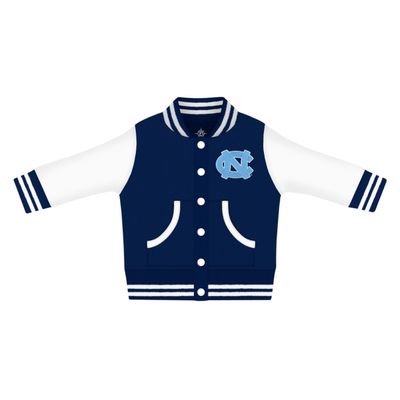 Creative Knitwear College Baby NCAA Officially Licensed Letterman Varsity Jacket - North Carolina Logo - Navy - 3-6 Months