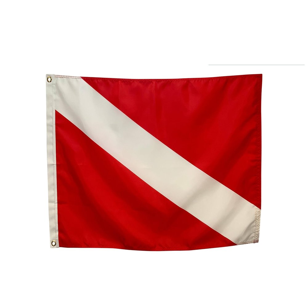 2x3' Diver Down (Scuba Skin Diver) Nautical Boat Signal Flag, Made in USA