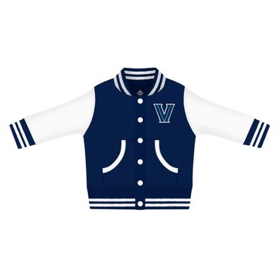 Creative Knitwear College Baby NCAA Officially Licensed Letterman Varsity Jacket - Villanova Logo - Navy - 12 Months
