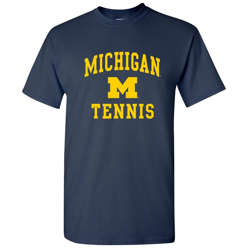 UGP Campus Apparel AS1103 - Michigan Wolverines Arch Logo Tennis T-Shirt Medium Navy