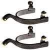 Jacks 11081 Black Steel Basket Weave Roping Spurs view 1