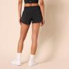 Amazon Essentials Women's Regular-Fit Athletic Ruched Waistband Woven Running Shorts with Zip Pocket, Black, Large view 2