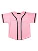 Hat and Beyond Kids Baseball Jersey Button Down T Shirts Hipster Plain Hip Hop Uniforms (02T, 5pu01_Pnk.Blk) view 1