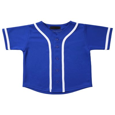 Hat and Beyond Kids Baseball Jersey Button Down T Shirts Hipster Plain Hip Hop Uniforms (02T, 5pu01_RBU.WHI)