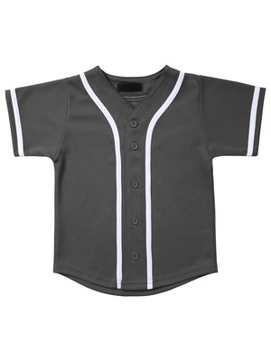 Hat and Beyond Kids Baseball Jersey Button Down T Shirts Hipster Plain Hip Hop Uniforms (03T, 5pu01_Cha.WHI)