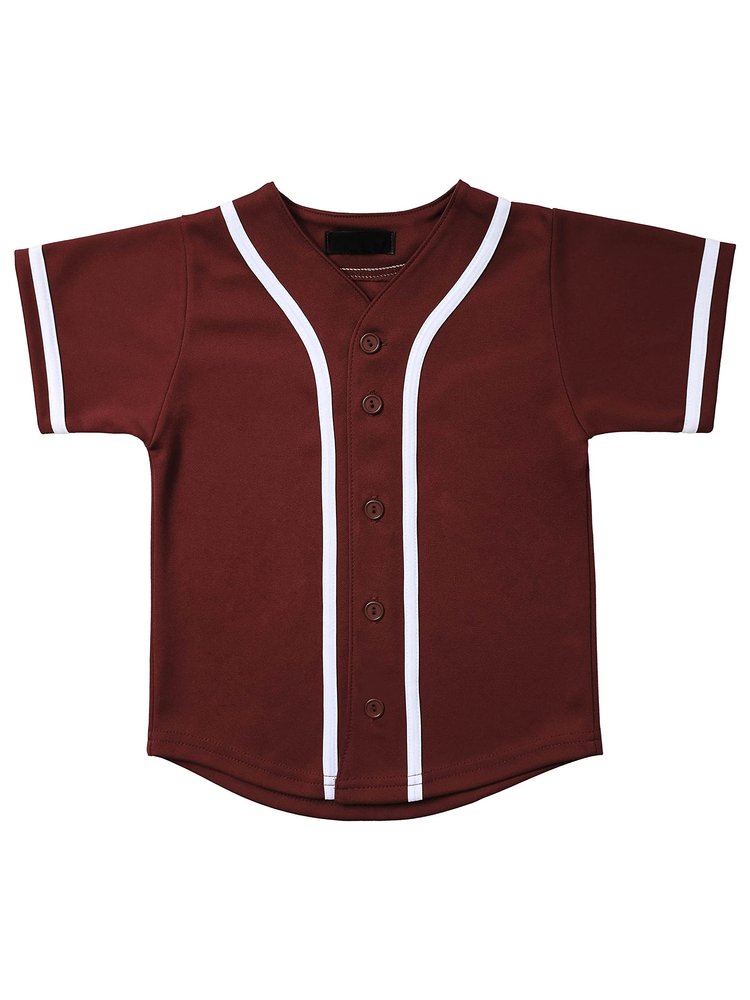 Hat and Beyond Kids Baseball Jersey Button Down T Shirts Hipster Plain Hip Hop Uniforms (04T, 5pu01_Bug.WHI)