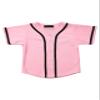 Hat and Beyond Kids Baseball Jersey Button Down T Shirts Hipster Plain Hip Hop Uniforms (06T, 5pu01_Pnk.Blk) view 1