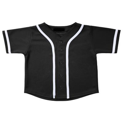 Hat and Beyond Kids Baseball Jersey Button Down T Shirts Hipster Plain Hip Hop Uniforms (02T, 5pu01_Blk.WHI)