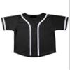 Hat and Beyond Kids Baseball Jersey Button Down T Shirts Hipster Plain Hip Hop Uniforms (02T, 5pu01_Blk.WHI) view 1