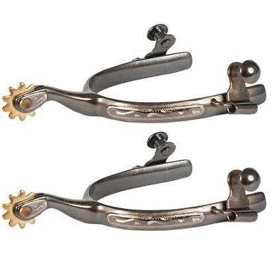 Jacks 11120-L Ladies Midnight Blue Steel & Silver Roping Spurs