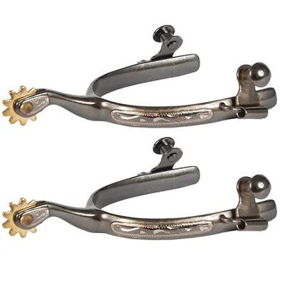 Jacks 11120-L Ladies Midnight Blue Steel & Silver Roping Spurs
