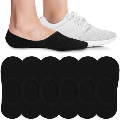 Eedor Women's No Show Socks, Comfy and Breathable Non-Slip, Low Cut Invisible Liner Socks for Casual and Formal Wear, Durable, Soft, Stretchable Fabric - 3 Pairs, Medium, Size 7-8 - Black