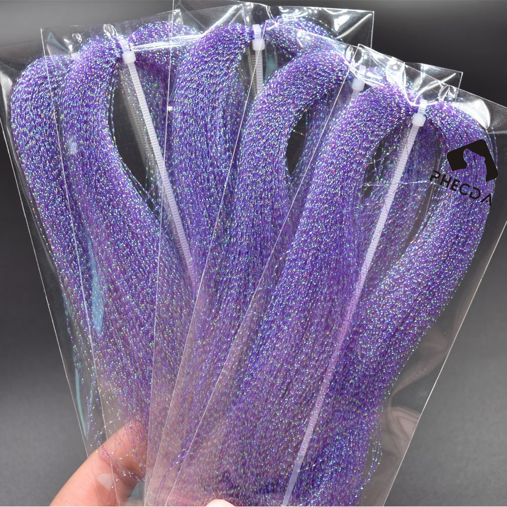 10 Packs Crystal Flash Fly Fishing Line Fly Tying Material for Fishing Lure Dry Flies (10 Packs Pearl Purple)