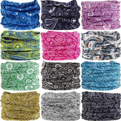 VANCROWN Headband Head Wrap Headwear Sport Sweatband 280 Patterns 12 in 1 Magic Scarf 12PCS 9PCS & 6PCS (12PCS.Paisley)