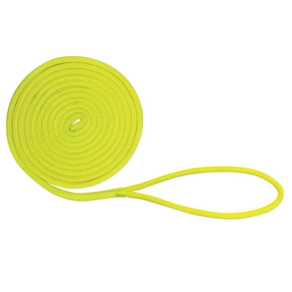 Extreme Max 3006.2442 BoatTector Double Braid Nylon Dock Line - 3/8" x 20', Neon Yellow