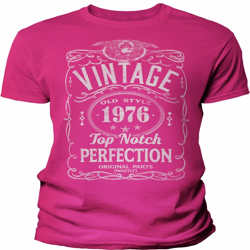 50th Birthday Gift Shirt for Men - Vintage 1976 Top Notch Perfection - Heliconia-2X