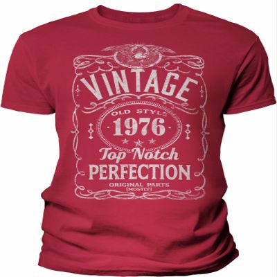 50th Birthday Gift Shirt for Men - Vintage 1976 Top Notch Perfection - Red-2X