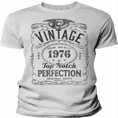 50th Birthday Gift Shirt for Men - Vintage 1976 Top Notch Perfection - White-2X