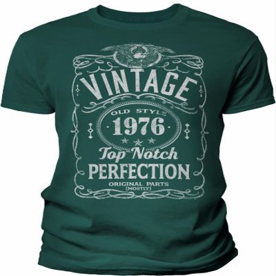 50th Birthday Gift Shirt for Men - Vintage 1976 Top Notch Perfection - Forest-2X