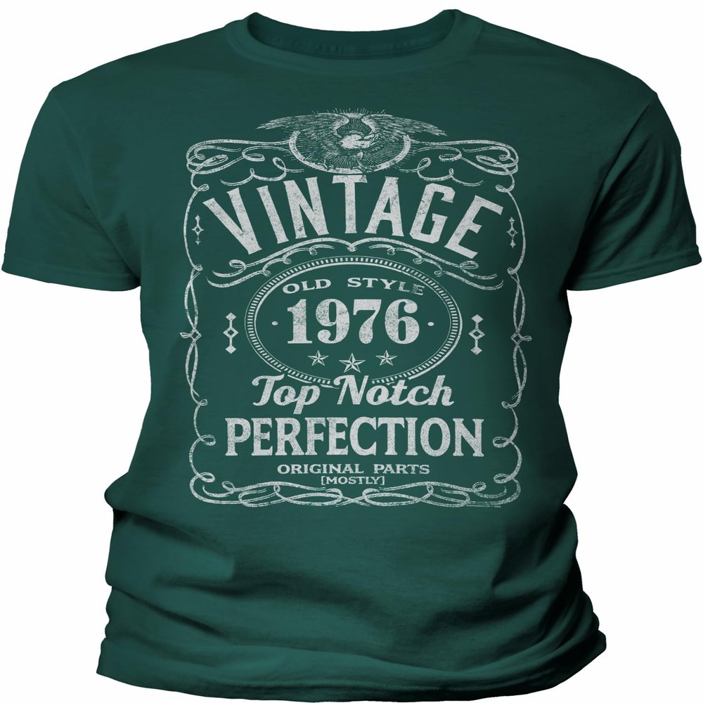 50th Birthday Gift Shirt for Men - Vintage 1976 Top Notch Perfection - Forest-2X