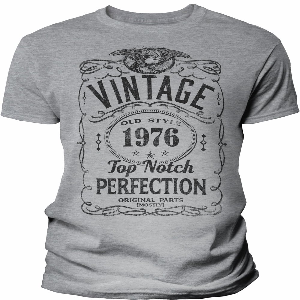 50th Birthday Gift Shirt for Men - Vintage 1976 Top Notch Perfection - Sport Grey-4X