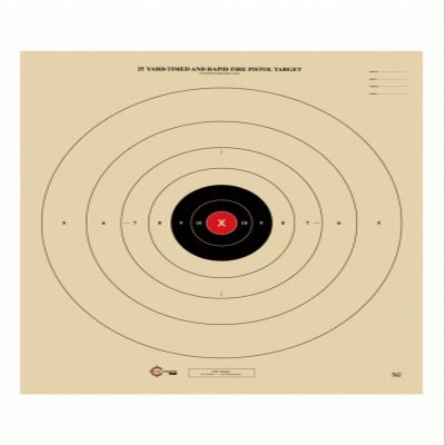 25 Yard, Timed and Rapid Fire Target, Official B-8 NRA Target, 21" x 24" (Red, 100)