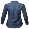 Basic Classic Button Closure Roll Up Sleeves Chest Zipper Pocket Denim Chambray Dark S view 2