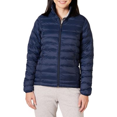 Amazon Essentials Women's Lightweight Water-Resistant Packable Puffer Jacket Outerwear, -navy, Large