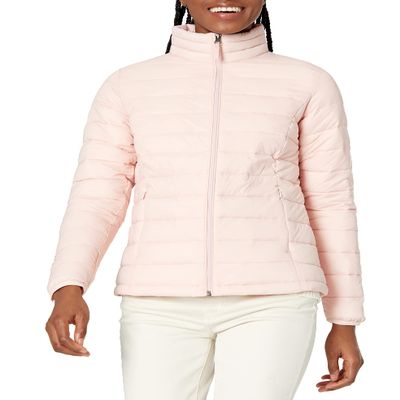 Amazon Essentials Women's Lightweight Long-Sleeve Water-Resistant Packable Puffer Jacket (Available in Plus Size), Rose, X-Large