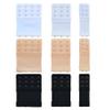 Bantoye 9pcs Bra Extender 2 Hooks/3 Hooks/4 Hooks Nylon Elastic Back Bra Band Extension Strap, Black White Nude view 1