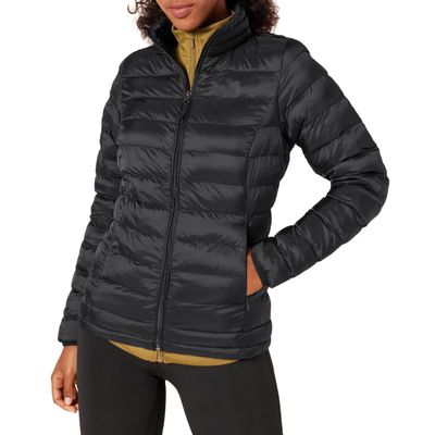 Amazon Essentials Women's Lightweight Water-Resistant Packable Puffer Jacket Outerwear, -black, Small