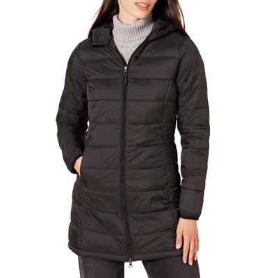 Amazon Essentials Women's Lightweight Water-Resistant Packable Hooded Puffer Coat (Available in Plus Size), Black, X-Large