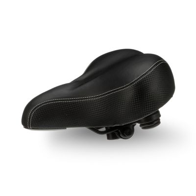 Bikeroo Extra Wide Replacement Saddle - Fits Indoor & Outdoor Bicycles - Steel Spring & Elastomer Suspension - Center Cutout - Memory Foam - Indoor