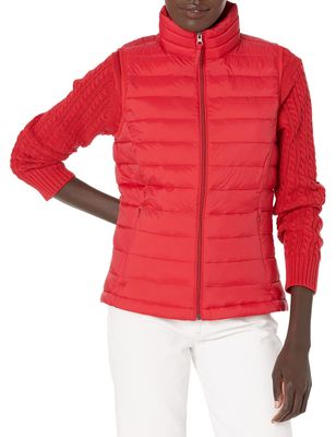 Amazon Essentials Women's Lightweight Water-Resistant Packable Puffer Vest, Red, XX-Large