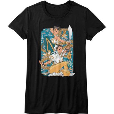 Street Fighter Dual Chun Li Junior Top XX-Large Black