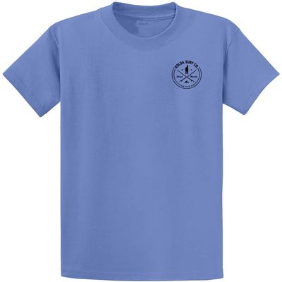 Koloa Surf Company Looking for Waves Logo Heavy Cotton Tee, Carolina Blue/Black, 4X-Large Tall