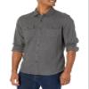 Amazon Essentials Men's Flannel Shirts, Long-Sleeve, Slim-Fit, Two-Pocket, Plaid, X-Small, Charcoal Heather view 1