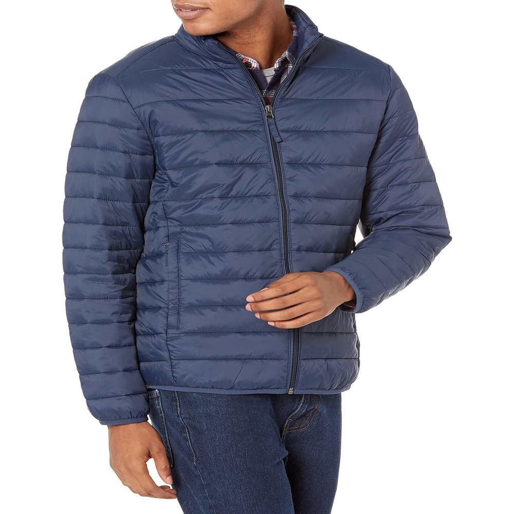Amazon Essentials Men's Packable Lightweight Water-Resistant Puffer Jacket (Available in Big & Tall), Navy, X-Small