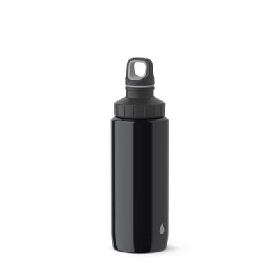 EMSA 518353 Drink2Go Light Steel Drinking Bottle 0.6 L Stainless Steel Screw Cap 100% Leak-Proof and Dishwasher Safe Drop Grey