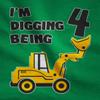Tstars 4th Birthday Construction Truck Shirt - I'm Digging Being 4 Long Sleeve Tee for Toddler Boys & Kids 3T Black view 2