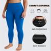 QUEENIEKE Ultra High Waisted Leggings for Women 27" - Compression Tummy Control Yoga Pants Gym Active Tight (Electric Blue Lemonade, Medium) view 3