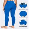 QUEENIEKE Ultra High Waisted Leggings for Women 27" - Compression Tummy Control Yoga Pants Gym Active Tight (Electric Blue Lemonade, Medium) view 4