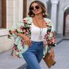 BB&KK Women's Kimono Cardigans Summer Beach Chiffon Floral Boho Sheer Plus Size Hawaiian Shirts Tropical Tops Maternity Mint Green 3X-Large view 2