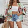 BB&KK Women's Kimono Cardigans Summer Beach Chiffon Floral Boho Sheer Plus Size Hawaiian Shirts Tropical Tops Maternity Mint Green 3X-Large view 3