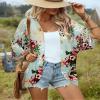 BB&KK Women's Kimono Cardigans Summer Beach Chiffon Floral Boho Sheer Plus Size Hawaiian Shirts Tropical Tops Maternity Mint Green 3X-Large view 4