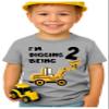 Tstars Construction 2nd Birthday Outfit for Toddler Boys - I'm Digging Being 2 Shirt - Bulldozer Digger Truck Tee 2T Gray view 1