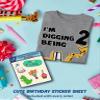 Tstars Construction 2nd Birthday Outfit for Toddler Boys - I'm Digging Being 2 Shirt - Bulldozer Digger Truck Tee 2T Gray view 3