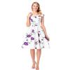 Vintage Floral Print Dress - Womens Sexy Bohemian Cap Sleeve Rose Floral Print Retro Cocktail Dress view 1