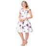 Vintage Floral Print Dress - Womens Sexy Bohemian Cap Sleeve Rose Floral Print Retro Cocktail Dress view 2